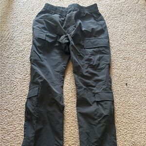 Richie Le Pants Mens Medium Black Cargo Jogger Drawstring Elastic Waist Pockets